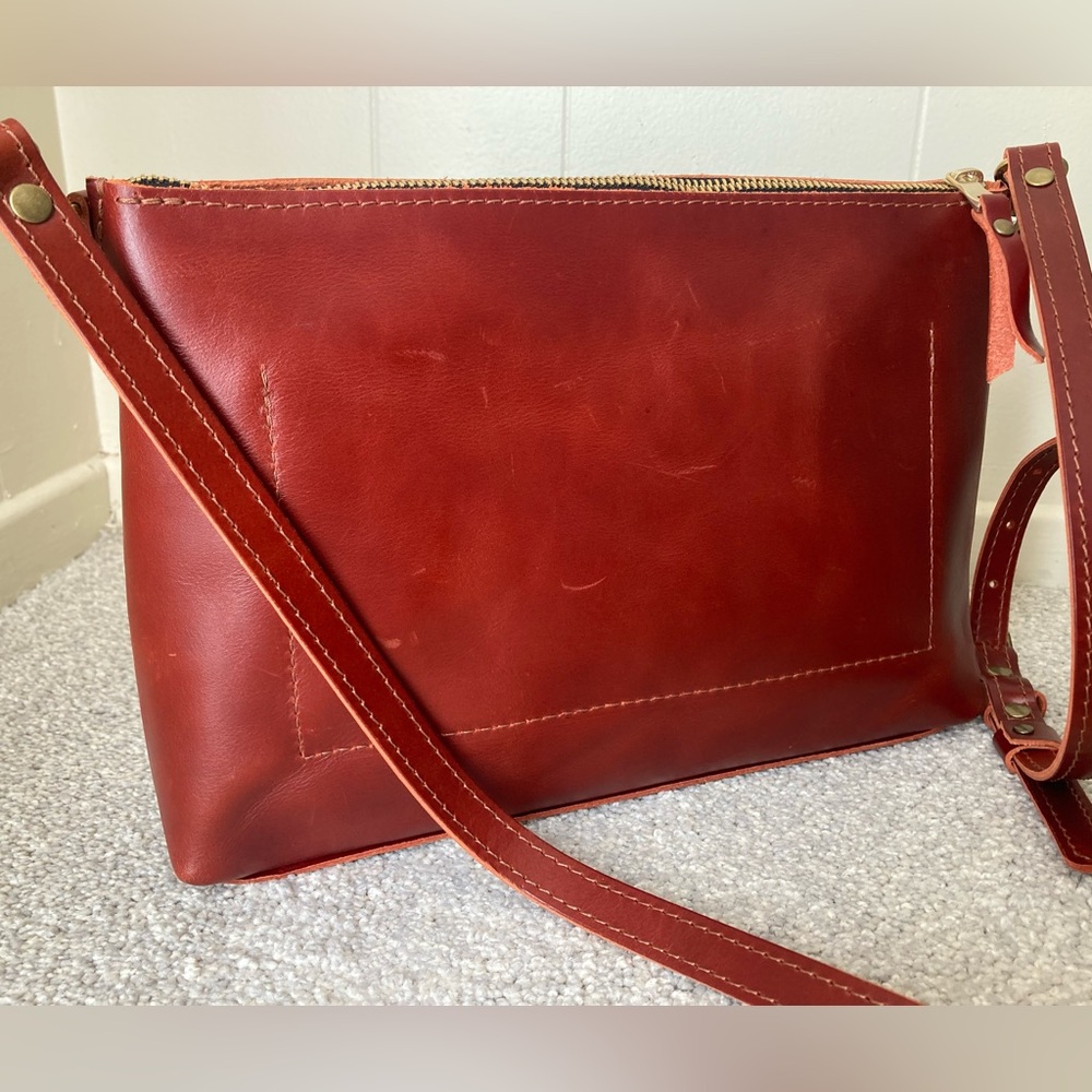 Portland Leather Goods PLG Large Poppy Crossbody Bag Handbag Purse Cowboy Sunset - Picture 2 of 8